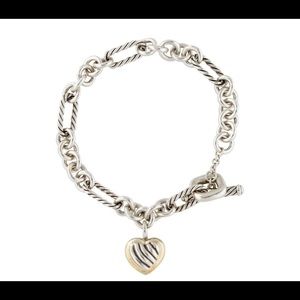 David Yurman two-tone heart charm bracelet